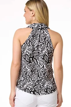 Cato Abstract Garden Gauze Top> Tops