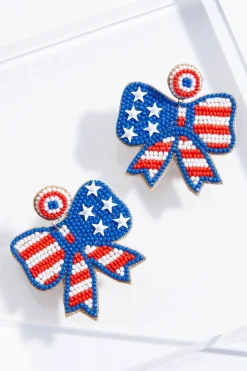 Cato Americana Beaded Bow Earrings> Earrings
