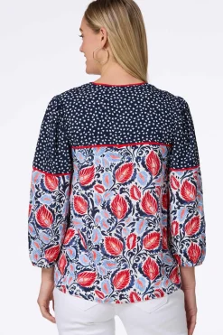 Cato Americana Leaf Tie Front Top> Tops