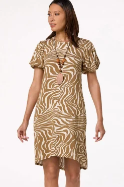 Cato Animal Bubble Sleeve T- Shirt Dress> Dresses
