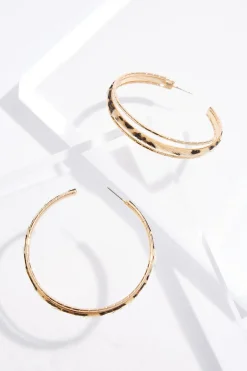 Cato Animal Fur Gold Row Hoop Earrings> Earrings