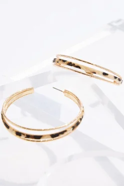 Cato Animal Fur Gold Row Hoop Earrings> Earrings