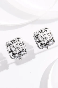 Cato Antique Square Clip- On Earrings> Earrings