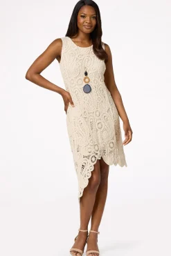 Cato Asymmetrical Crochet Dress> Dresses