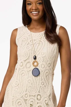 Cato Asymmetrical Crochet Dress><noscript><img width=