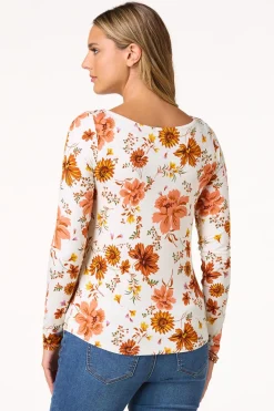 Cato Autumn Floral Top> Tops