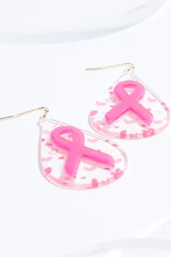 Cato Awareness Ribbon Lucite Tear Earrings> Earrings