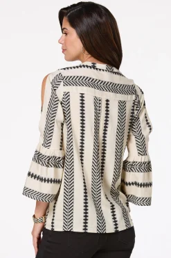 Cato Aztec Bell Sleeve Top> Tops