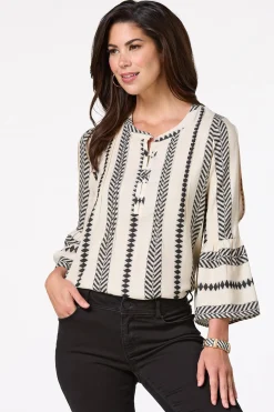 Cato Aztec Bell Sleeve Top><noscript><img width=