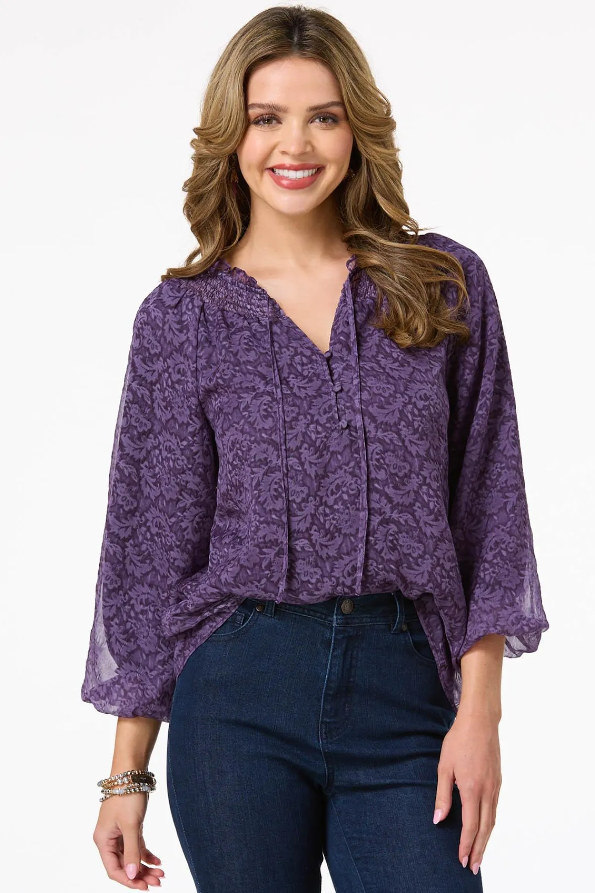 Cato Balloon Sleeve Poet Top> Tops