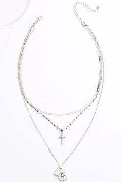 Cato Be Still Short Layered Necklace> Inspirational|Necklaces