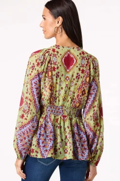 Cato Beaded Peplum Top> Tops