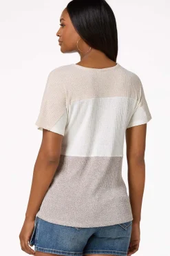 Cato Beige Colorblock Top> Tops