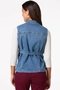 Cato Belted Denim Vest> Jackets & Vests|Jeans
