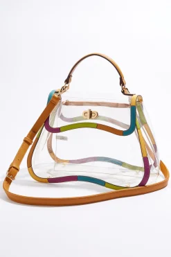 Cato Binding Detail Lucite Satchel> Handbags
