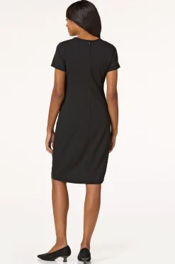 Cato Black Faux Wrap Dress> Dresses