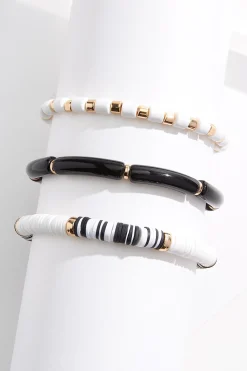 Cato Black White Mixed Stretch Bracelet Set> Bracelets