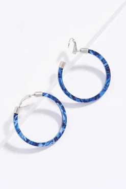 Cato Blue Clip- On Hoop Earrings> Earrings