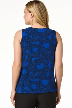 Cato Blue Draped Front Tank> Tops