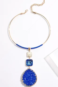 Cato Blue Glass Cluster Pendant Necklace> Necklaces