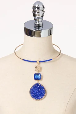 Cato Blue Glass Cluster Pendant Necklace> Necklaces