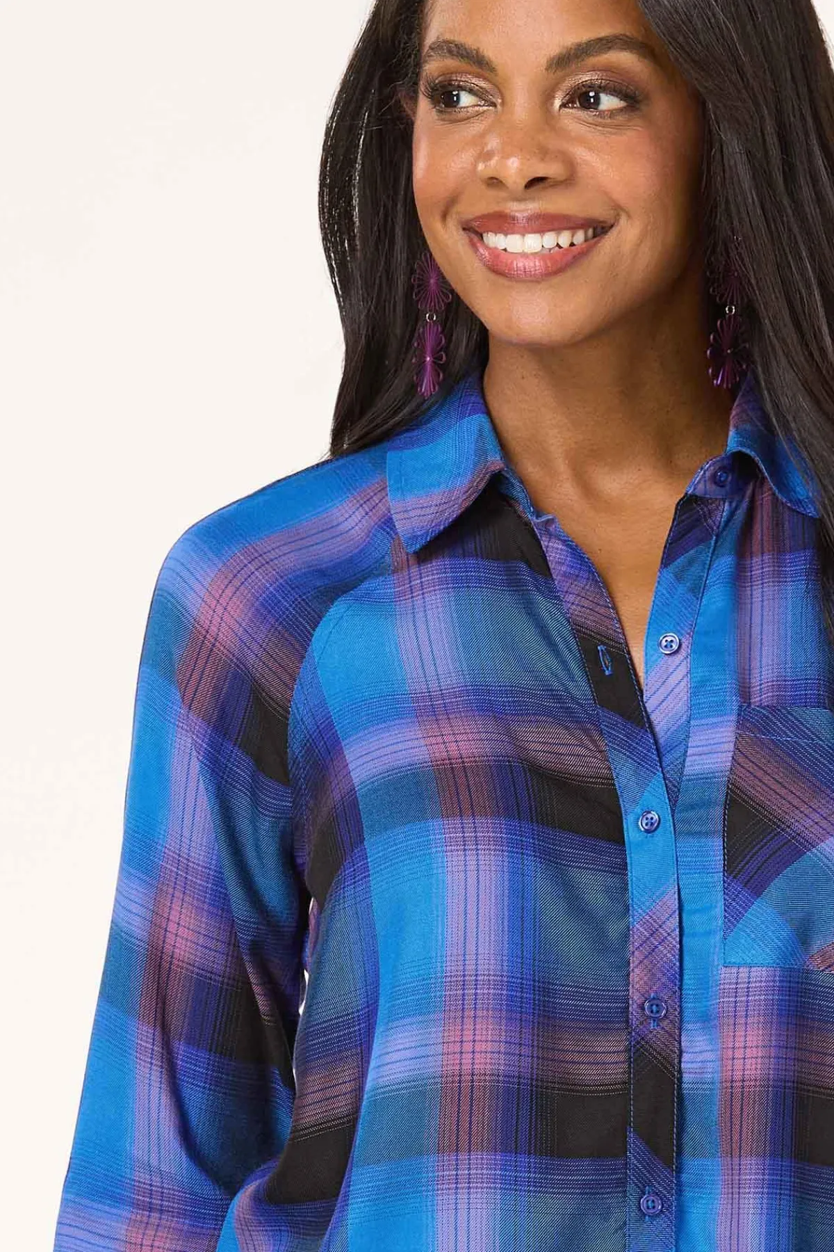 Cato Blue Plaid Shirt> Tops