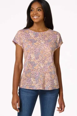 Cato Blurred Floral Tie Back Top> Tops