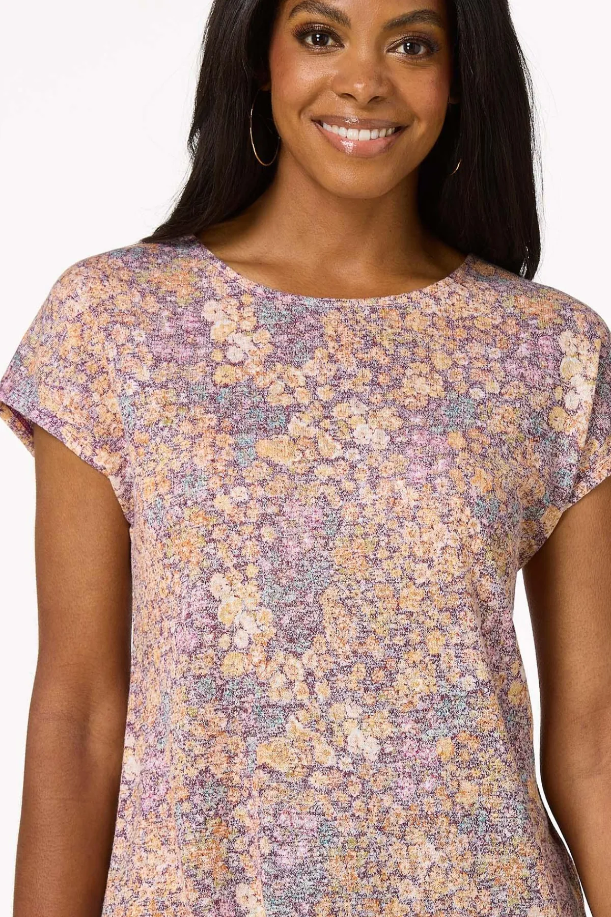 Cato Blurred Floral Tie Back Top> Tops