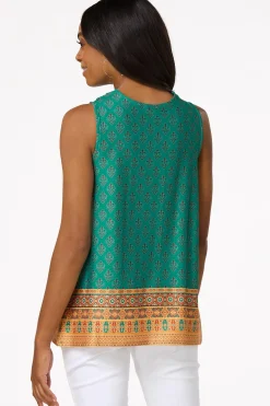 Cato Border Print Cowl Neck Tank> Tops