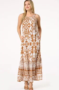 Cato Border Print Maxi Dress> Dresses