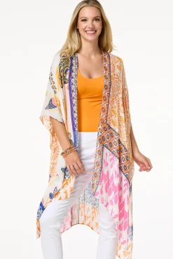 Cato Boxed Mixed Print Kimono> Cover Ups|Tops