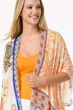 Cato Boxed Mixed Print Kimono><noscript><img width=