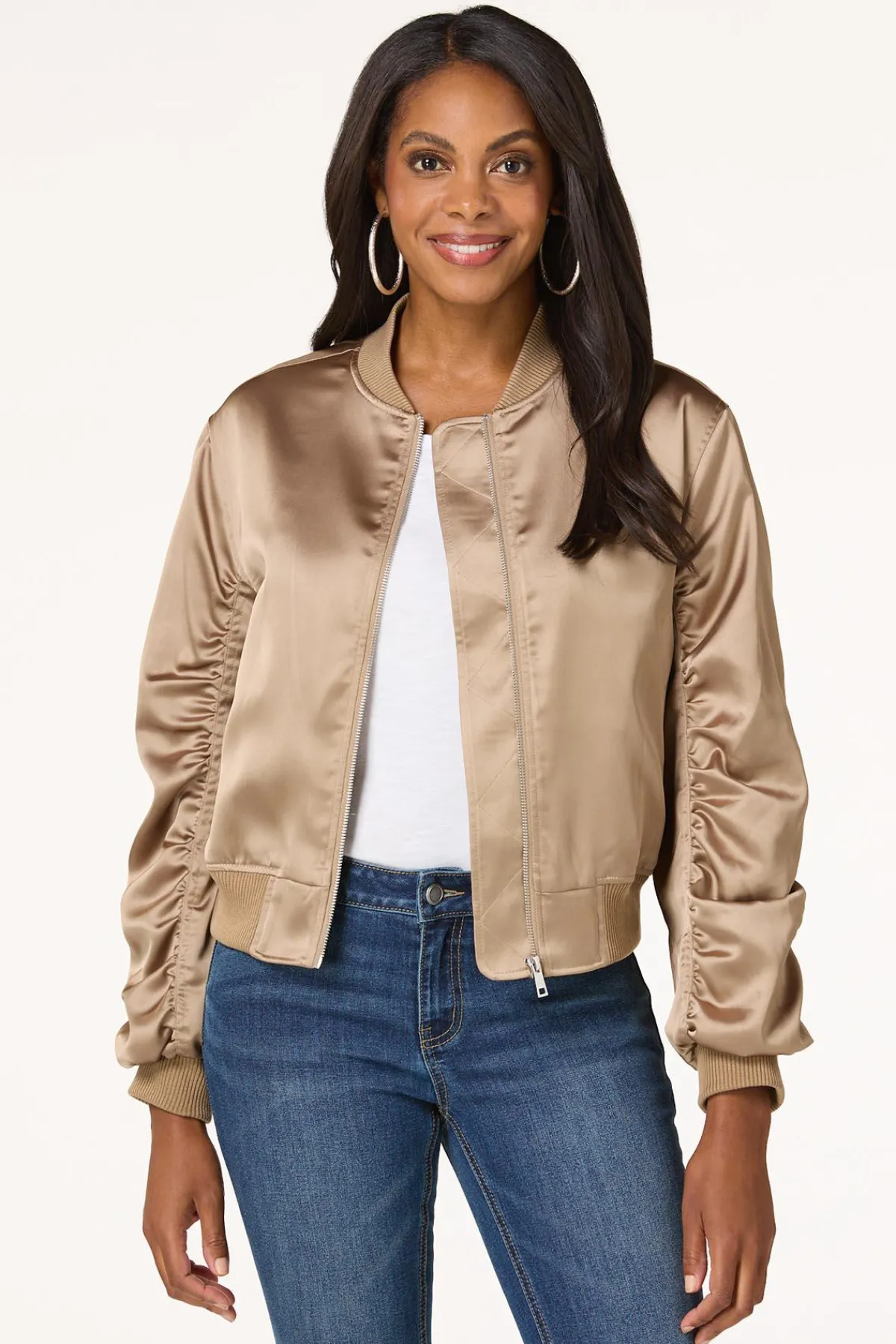 Cato Satin Bomber Jacket> Jackets & Vests