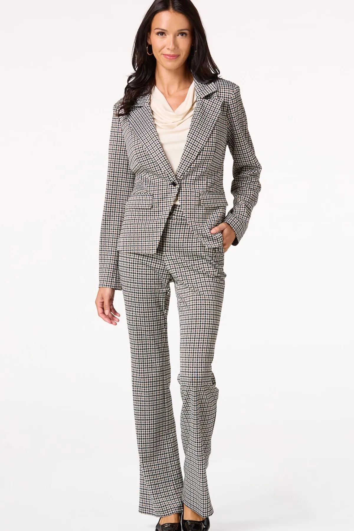 Cato Brown And Black Houndstooth Pants> Suiting|Pants