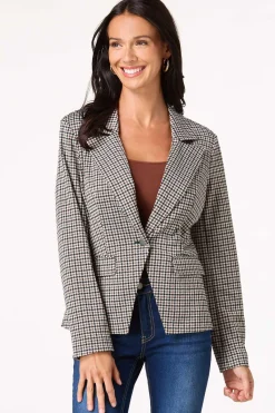 Cato Brown And Black Houndstooth Blazer> Suiting|Jackets & Vests