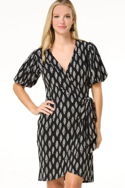 Cato Bubble Sleeve Faux Wrap Dress> Dresses