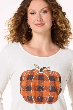 Cato Buffalo Check Pumpkin Top><noscript><img width=