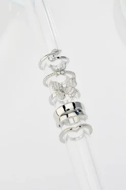 Cato Butterfly Leaf Silver Ring Set> Rings