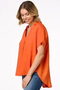 Cato Button Back Linen Shirt><noscript><img width=