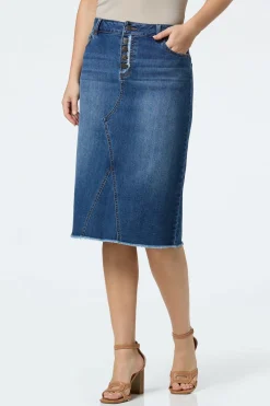Cato Button Fly Denim Skirt> Skirts|Jeans