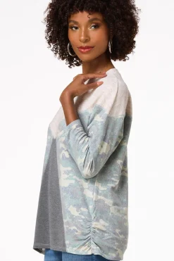 Cato Camo Colorblock Top><noscript><img width=