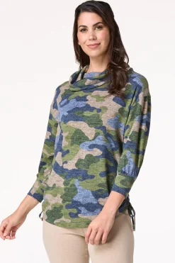 Cato Camo Cowl Neck Tunic> Athleisure|Tops