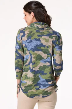 Cato Camo Cowl Neck Tunic> Athleisure|Tops