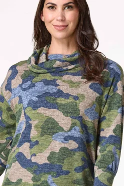 Cato Camo Cowl Neck Tunic><noscript><img width=