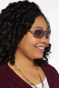 Cato Chain Arm Rimless Sunglasses><noscript><img width=