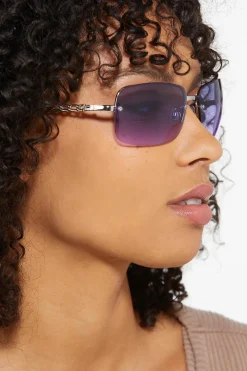 Cato Chain Arm Rimless Sunglasses><noscript><img width=