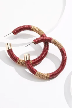 Cato Chain Detail Wrapped Hoop Earrings> Earrings