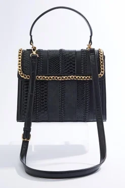Cato Chain Trim Mixed Material Satchel> Handbags