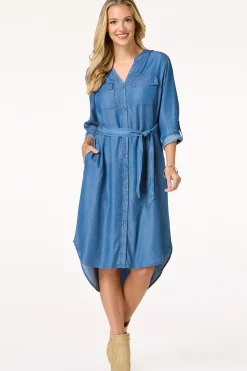 Cato Chambray Shirt Dress><noscript><img width=