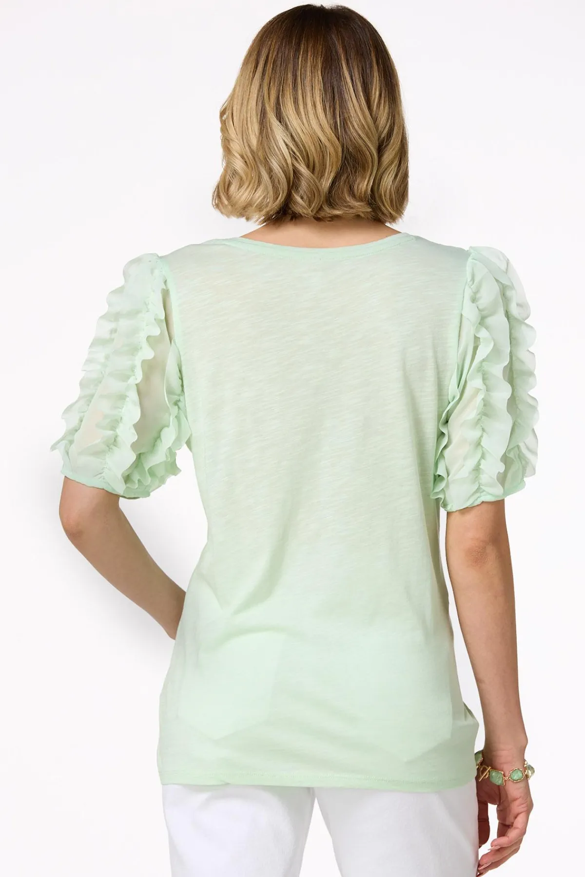 Cato Chiffon Ruffled Sleeve Top> Tops